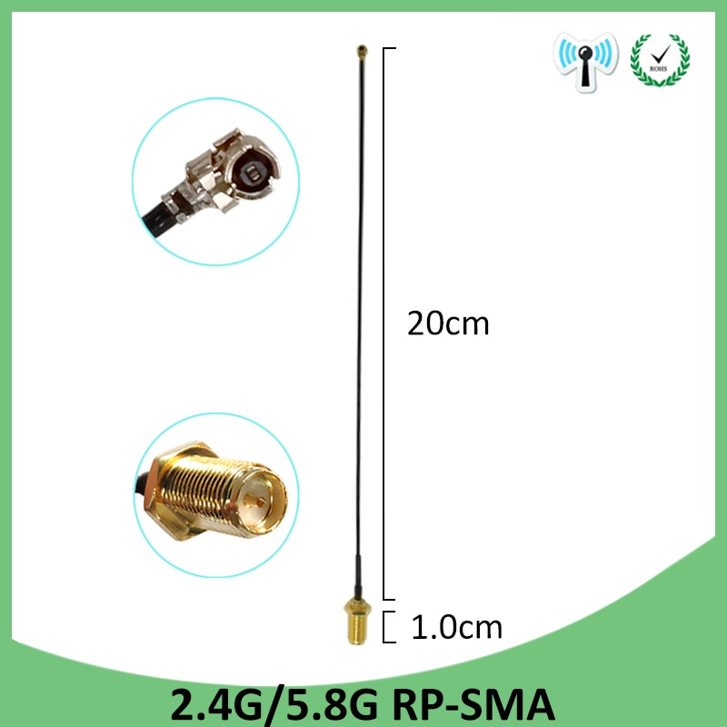 2.4GHz 5GHz 5.8Ghz wifi Antennareal RP-SMA Dual Band 8dBi 2.4G 5G 5.8G Antena aerial SMA female + ufl./ IPX 1.13 Pigtail Cable