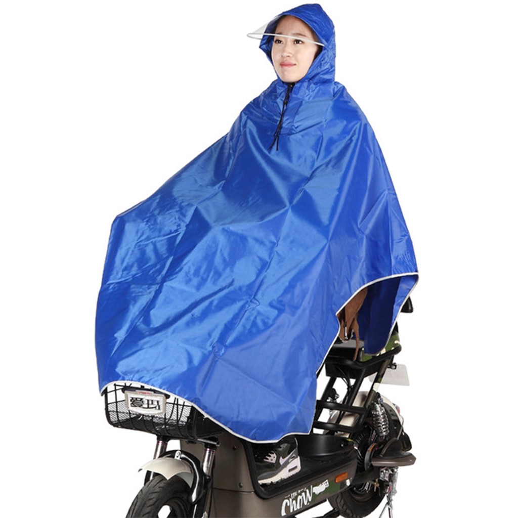 Cycling Bicycle Bike Raincoat Men Women Rain Cape Poncho Hooded Windproof Rain Coat Mobility Scooter Cover Rain Coat