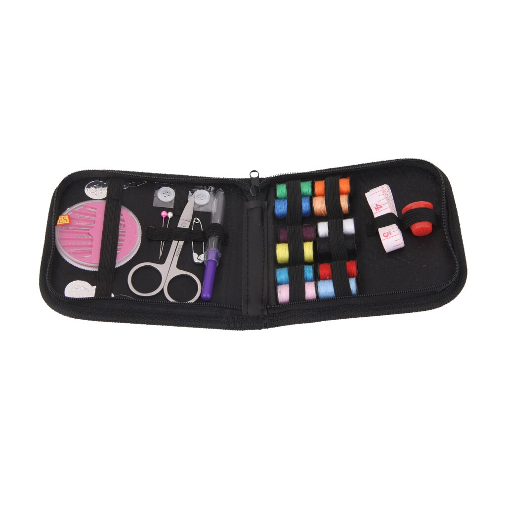 Kit de costura, 25 peças, ferramentas tesouras de proteção, armazenamento de fita métrica, para casa e viagem
