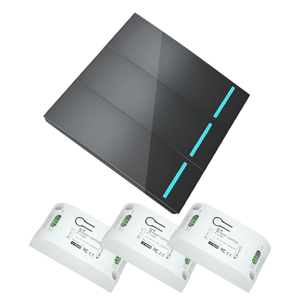 CACAZI Home Wall Panel Wireless smart push Switch Light button 433Mhz RF Remote Control AC 90-250V Receiver Bedroom Ceiling Lamp