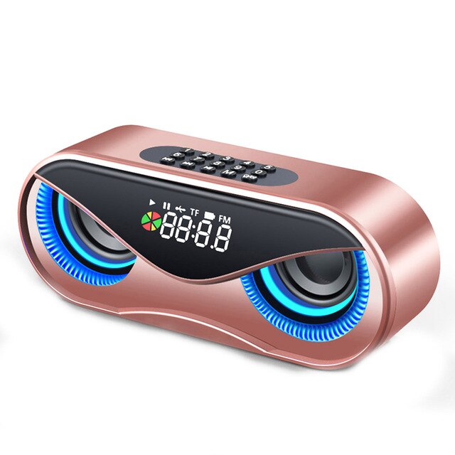 M6 Uil Bluetooth Speaker Draagbare Kolom Led Flash Draadloze Luidspreker Fm Radio Wekker Speaker Tf Aux Usb Music Center: Rose red