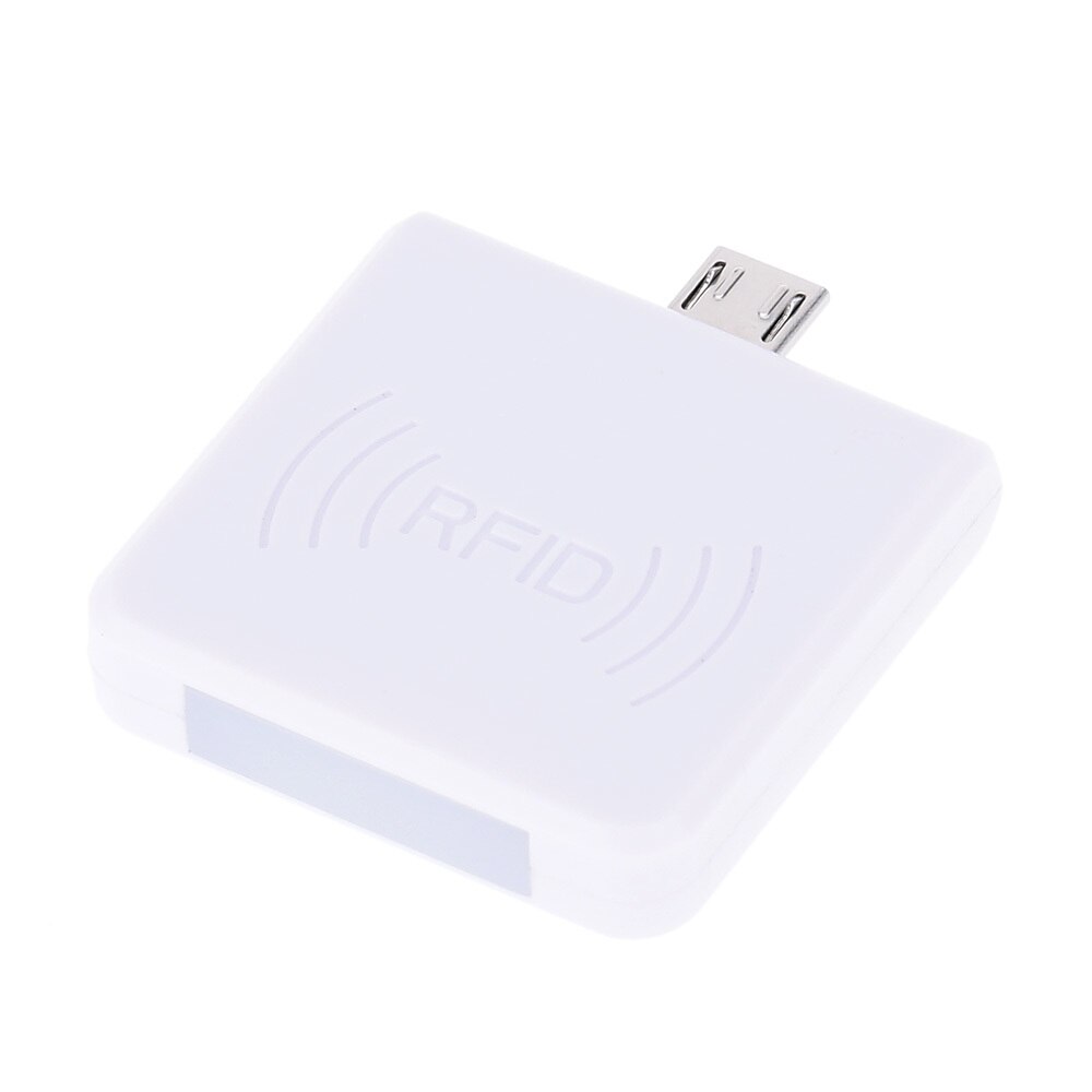13.56MHz Mini RFID Reader Mobile Phone NFC IC Card Reader mirco usb Interface Support Android System: White Color