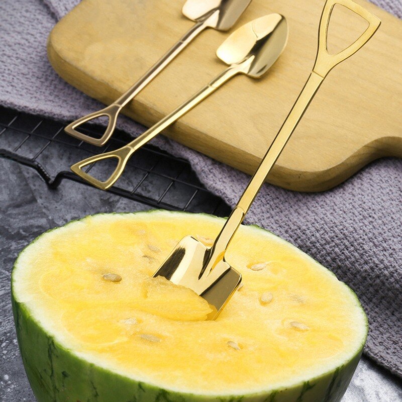 Stainless Steel Iron Teaspoon Watermelon Scoop Net Red Dessert Ice Cream Scoop Household Coffee Spoon Tableware