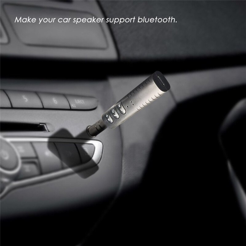 Draadloze bluetooth-ontvanger met 3.5mm aansluitingen, auto-audioadapter met microfoon voor hoofdtelefoon en luidspreker.