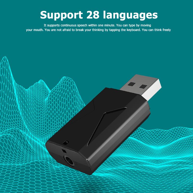 High AI Smart Microphone Translator Language Translation Speech Recognition USB Wireless Mic 28 Language Supply Black