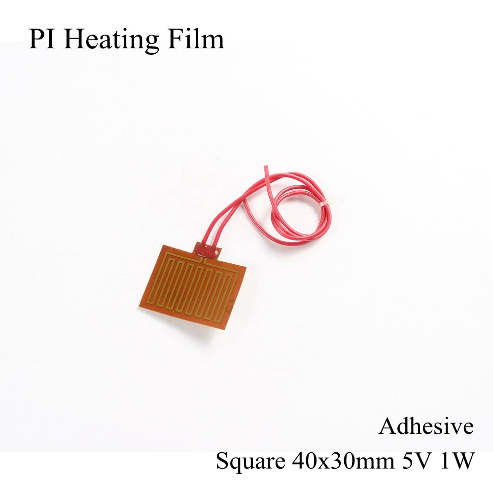 40mm x 30mm 5V 1W Polyimid Heizung Pi Heizung Film Platte Elektrische Beheizte Tafel Pad matt electrotherma flexibel Klebe Folie Öl