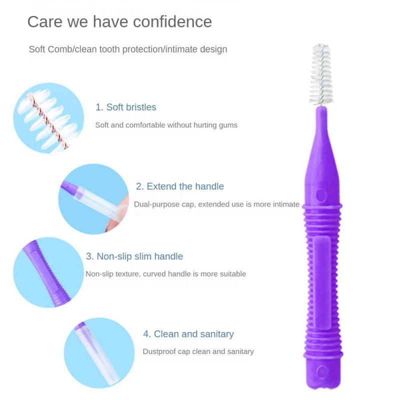 Mondverzorging Push-Pull Interdentale Borstels Orthodontische Draad Tandenborstel Geïmporteerd Kaliber 0.4-1.0Mm Gratis Shippingbox Borstels