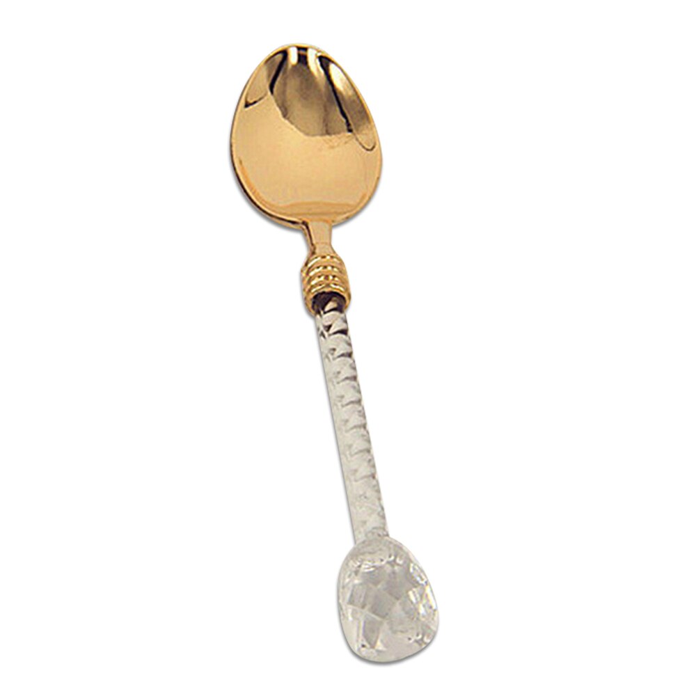 Cucharas cuadradas de acero inoxidable para sopa, cucharas planas con mango largo para cena, cucharas grandes, cucharas de postre, suministros de cocina ecológicos: Azul