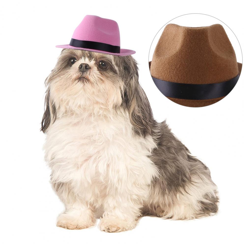 Dog Cowboy Hat with Adjustable Rope Photo Prop Pet Halloween Christmas Street Hat Dog Accessories