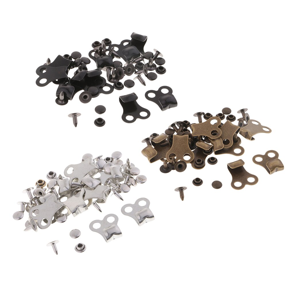 10 Sets Boot Lace Hooks Lace Fittings with Rivets for Outdoor Hiking Camping