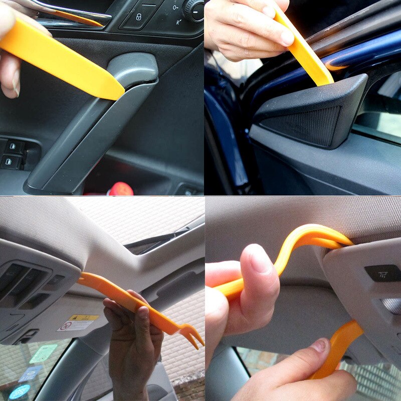 Herramienta de desmontaje de Audio para coche, kit de herramientas de extracción de embellecedor de Panel de Clip de puerta automática, palanca de barra de plástico, extractor de clavos para automóvil