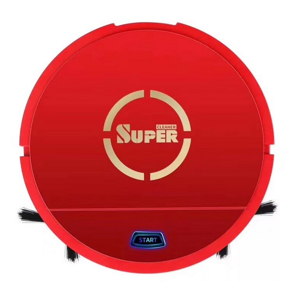 Behogar Robot Vacuum Household USB Rechargeable Automatic 1800PA Strong Suction Robot Vacuum Cleaner for Home Floor Cleaning: Red