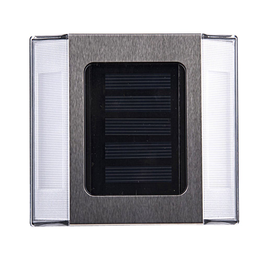 Roestvrijstalen, op zonne-energie werkende 2 led spike lamp, waterdichte buitenverlichting voor oprit, weg, pad en tuin.