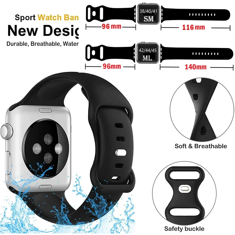 Silikonarmband för apple watch-band 44mm , 40mm ultra , 2 49mm 41mm, 45mm sportarmband, iwatch-serien 10 , 9 8/7 6 se, 5 , 4 42mm 46mm