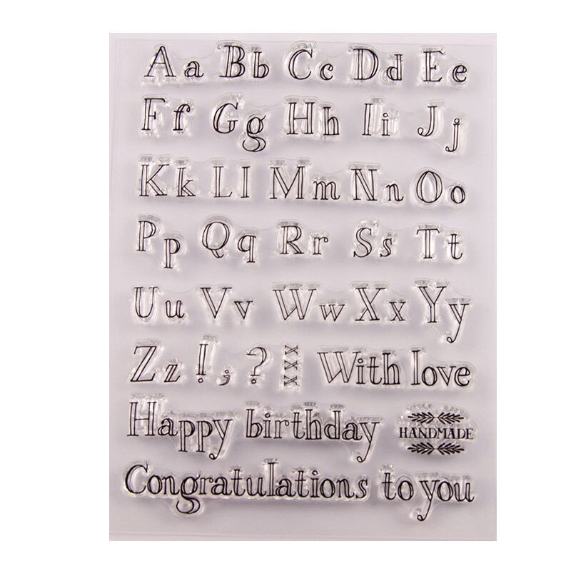 1 Pcs TPR Cartoon Birthday Silicone Seal DIY Decorate Alphabet Clear Stamp Scrapbooking Album Transparent Seal 11.5x15 cm: letter seal