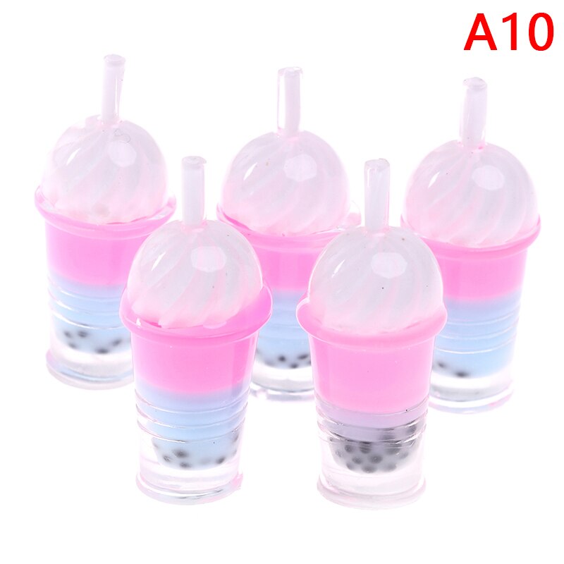 5pcs 1/12 Miniature Dollhouse Bubble Tea Model Ice-cream Drinks Pearl Milk Tea Doll Food Toy Accessories: 10