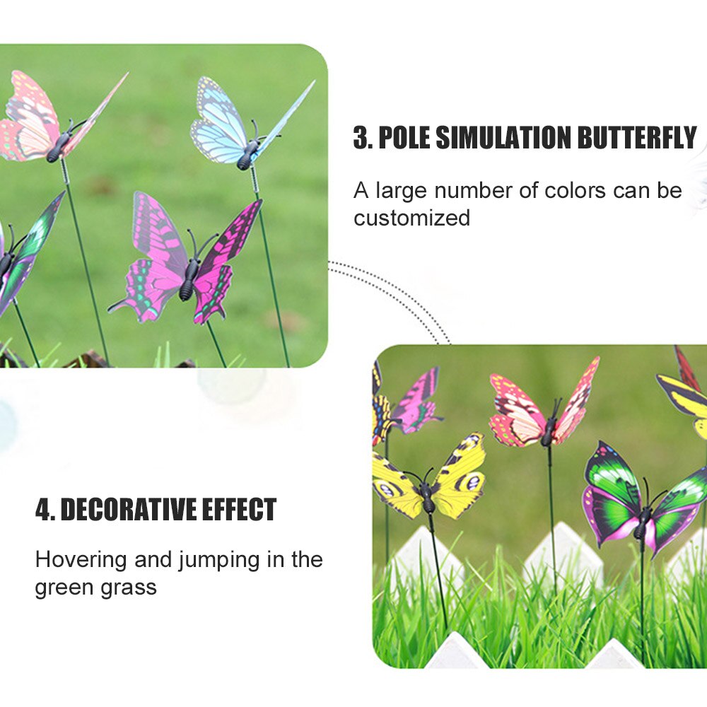 Beautiful Lawn Decoration on Sticks 3D Gardening Flowerpot Yard Garden Ornament 10 Pcs/Pack Insect Grassland Outdoor