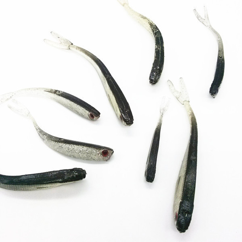 10Pcs 8cm/2g Soft Rubber Fishing Baits Lure Shot Lure Shad for Perch Pike Trout Tail Lure Fishing Accessories