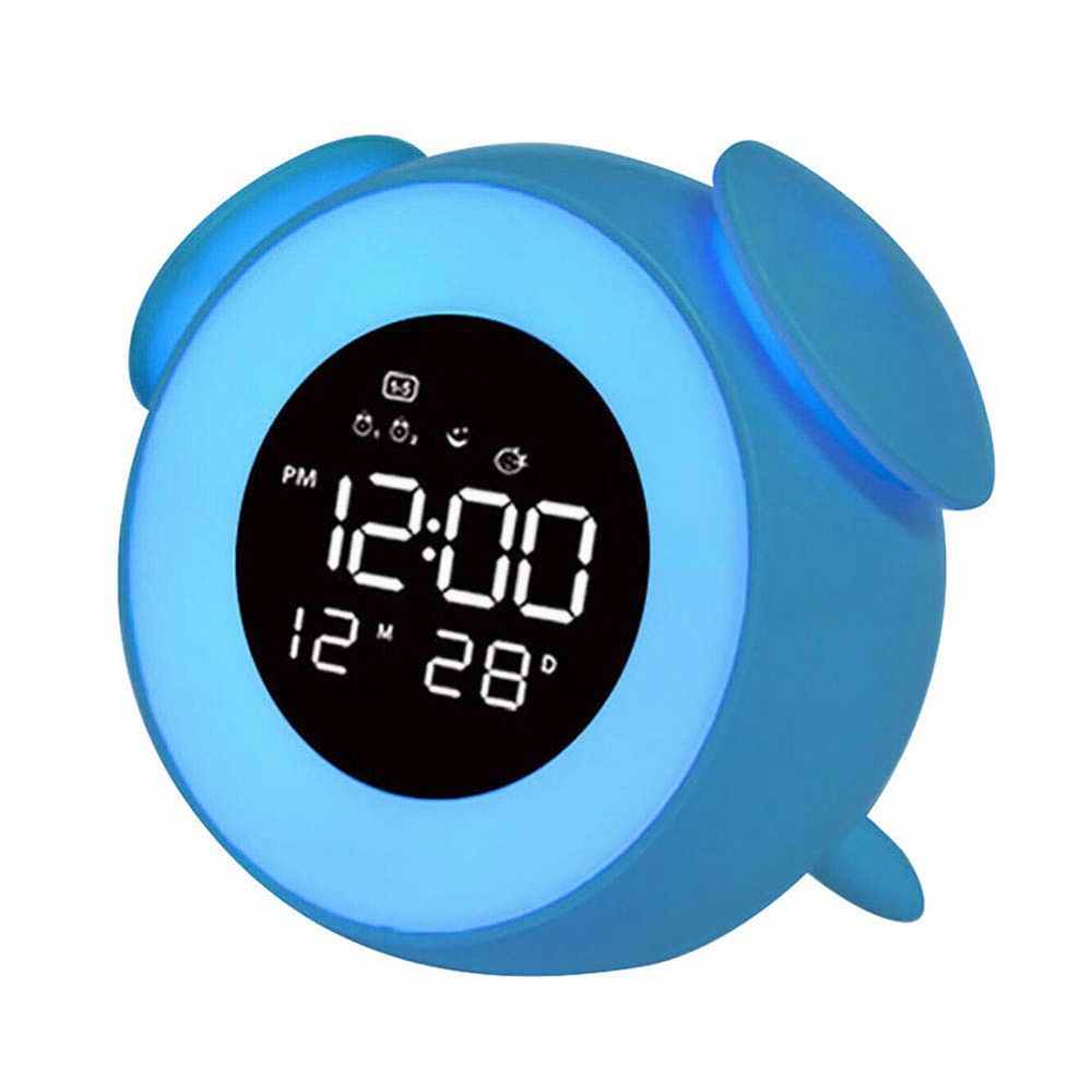LED Digital uhr wecker nachttisch uhr elektronische Schreibtisch uhr Nacht Licht Sonnenaufgang Sonnenuntergang licht spiegel musik uhr: Blau