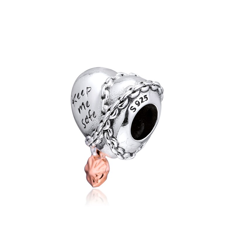 Echt 925 Sterling Silver Charm Geketend Hart Charm Kralen Fit Vrouwen Pan Armband Diy Sieraden