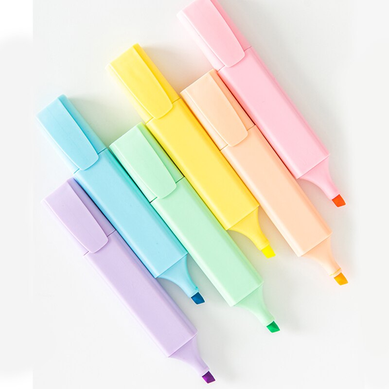 Macaron series Highlighter Fluorescent pen Color highlighter pen Marker pen School supplies Office Stationery kawaii