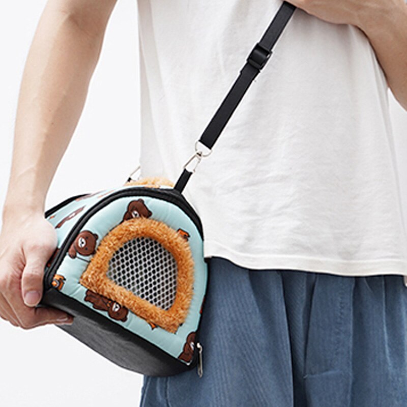 Small Pet Carry Pouch Breathable Bag Carrier Rabbit House Cage Hamster Chinchilla Portable Travel Warm Cute Guinea Pig Bed