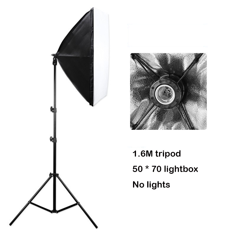 Softbox-bombilla LED de 3200K-5500K, ahorro de energía, brillo ajustable, montaje E27 con Control remoto para estudio de fotografía: Plata