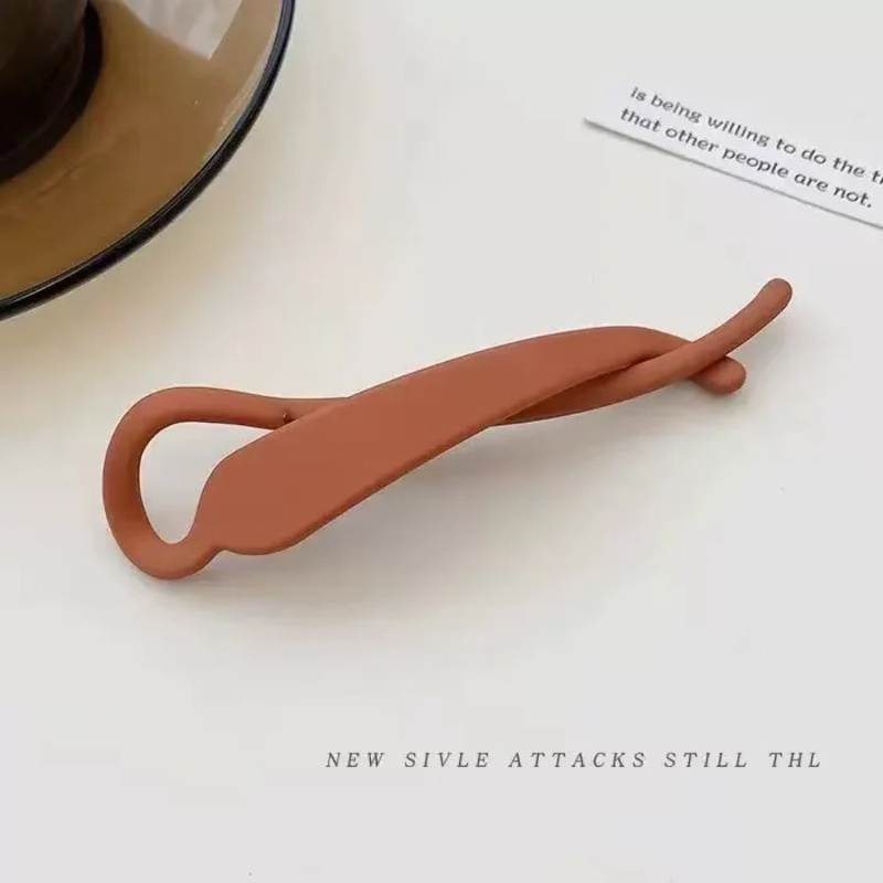 Épingle à cheveux minimaliste française et coréenne toute neuve pour l'arrière de la tête, pince à cheveux élégante de couleur unie, accessoire de cheveux simple et chic