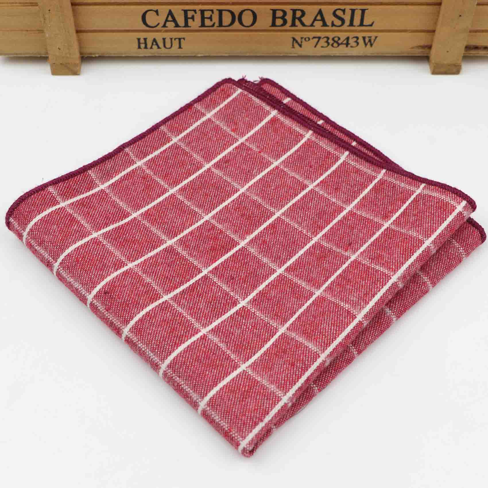 Striped Hankerchief Scarves Vintage Cotton Hankies Plaid Men's Pocket Square Handkerchiefs: 9