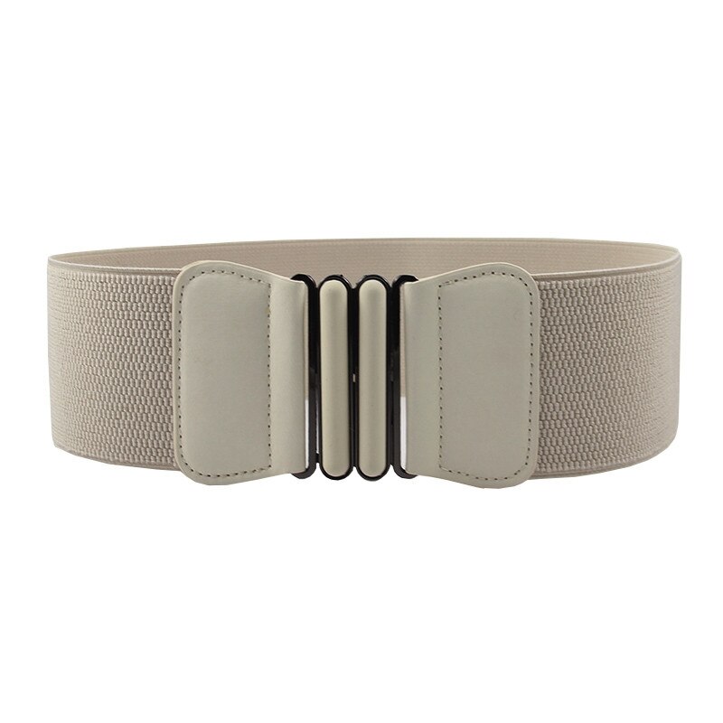 Cinturón elástico para mujer corsé negro elástico faux cuero cinturones para mujer boda accesorio vestido cintura costura cintura ancha sello: Caqui