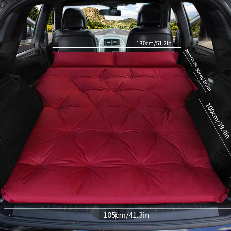 Shibu Automatic inflatable bed SUV dedicated car travel bed trunk air cushion off-road vehicle car mattress car bed: Double-claret-red