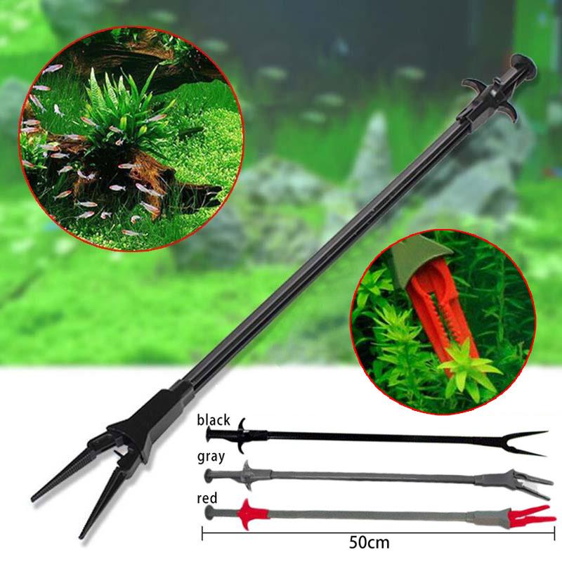 50CM Aquarium Algae Seaweed Plants Clamp Clip Fish Tank Cleaning Tool Pinchers Aquarium Cleaning Clamp Fish Aquatic Pet Supplies