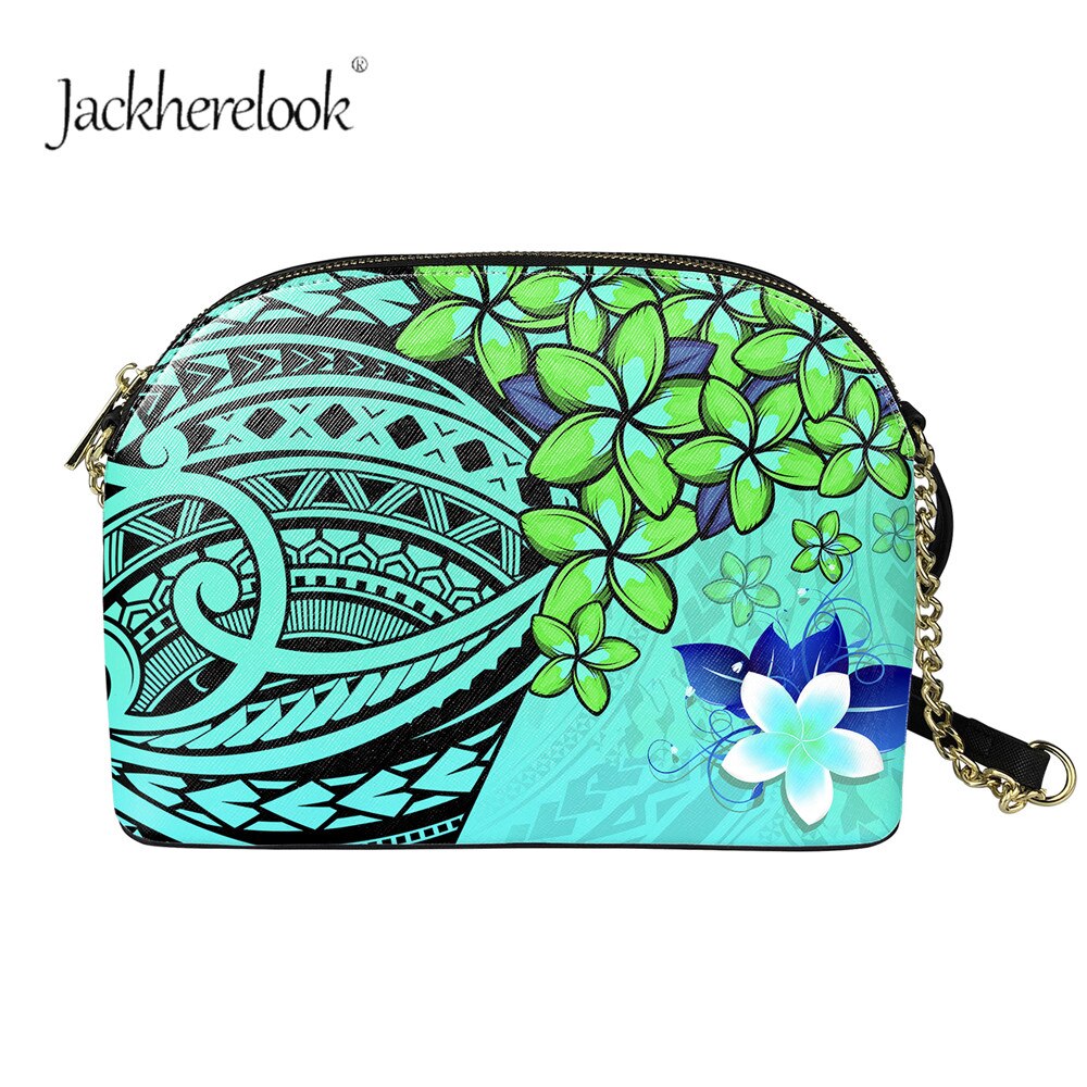 Jackherelook enthic tribe-patroon dames messengertas met grote capaciteit, plumeriaprint, mini casual schoudertas met ketting, bolsa: Hqcb 209 d 49