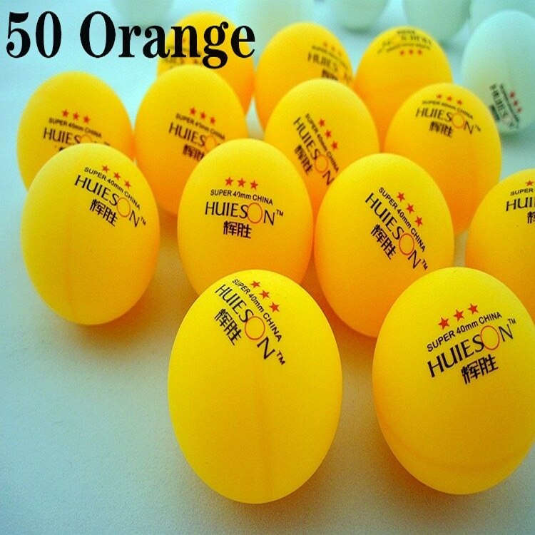 Pelotas de tenis de mesa para Amateur, Pelotas de Ping Pong de nivel de 3 estrellas, 25, 50 y 100 Uds., 40mm, 2,8g, color blanco y naranja, entrenamiento avanzado: 50 Orange