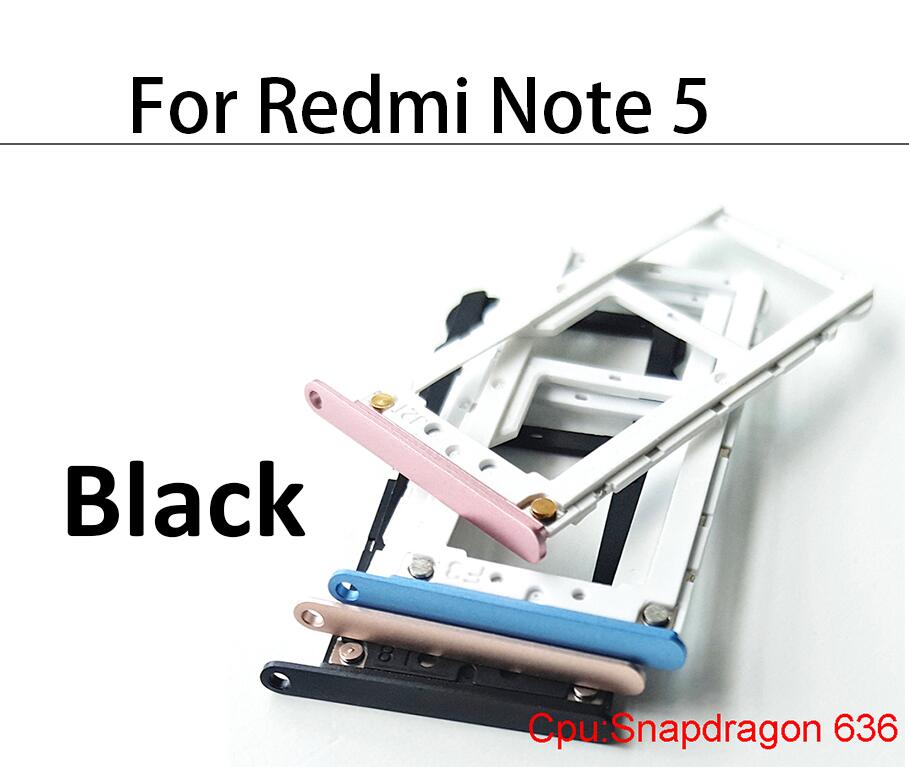 Bandeja de tarjeta SIM para Xiaomi Redmi Note 5, 6, 8, 7 Pro, piezas de repuesto, novedad: Redmi Note 5 black