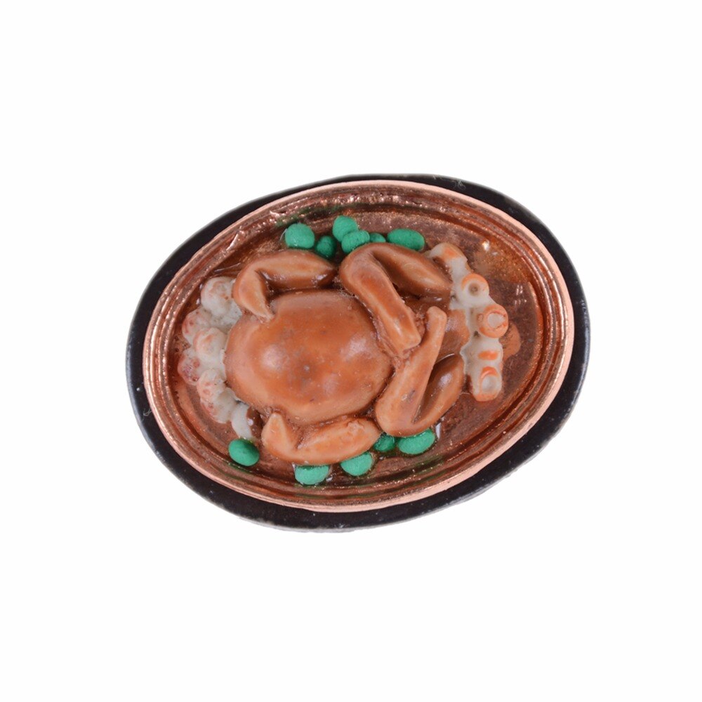 1:12 Kitchen mini Dollhouse Miniature Food Toys kawaii Vintage Real-like Christmas Turkey With Lid Pretend Play