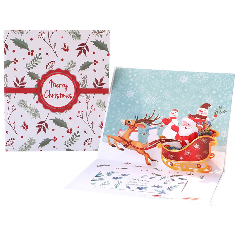 Kerst, 3D-kaart Kerstmis, pop-up kaart Kerstmis, 6 kerstkaarten, 3D-kaarten Kerstmis, pop-kerstkaarten, 3D-kerstkaarten, pop-up kaart (018