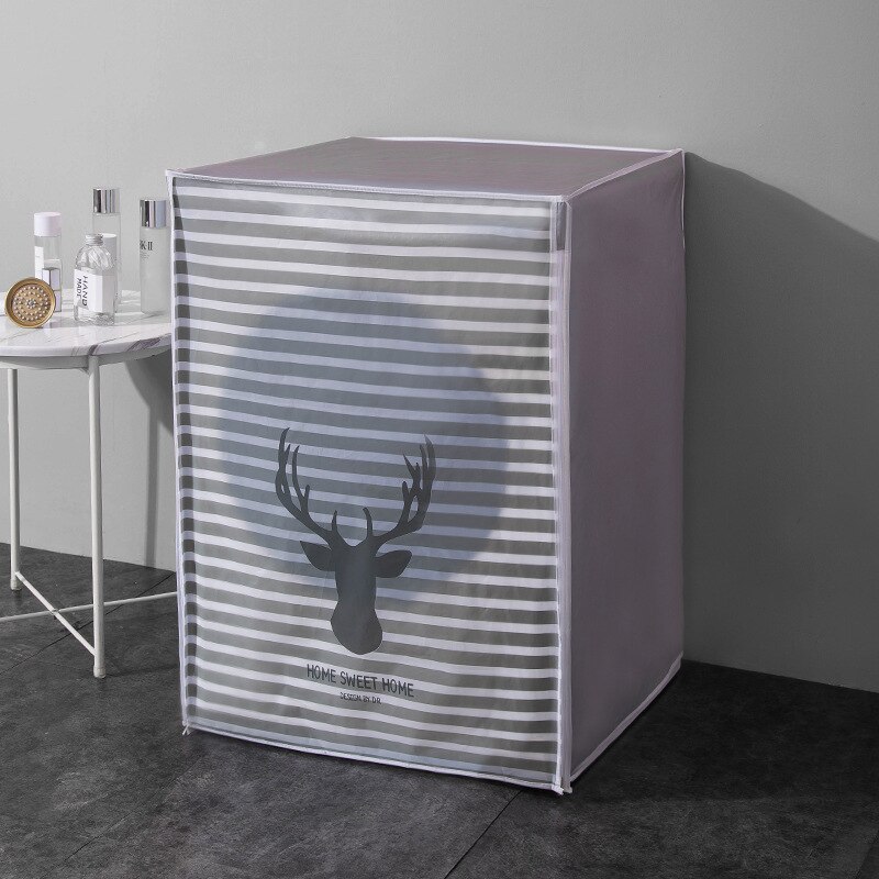 Housse de protection pour Machine à laver, imperméable, anti-poussière, PEVA, fermeture éclair, sèche-linge, accessoires de maison imprimés
