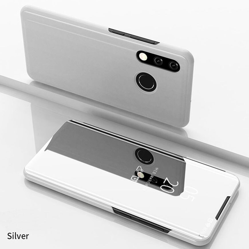 Funda Coque Honor 20 S Smart View Spiegel Case Voor Huawei Honor 20 S MAR-LX1H 6.15 Inch Stand Flip Book telefoon Cover Vlakte Cytanh: Silver