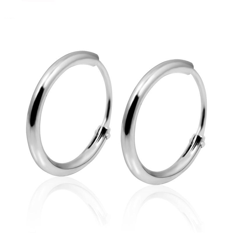 925 sterling sølv fed hoop øreringe til kvinder mænd tykkere end normalt runde cirkel øreringe bøjler øreringe øreringe smykker