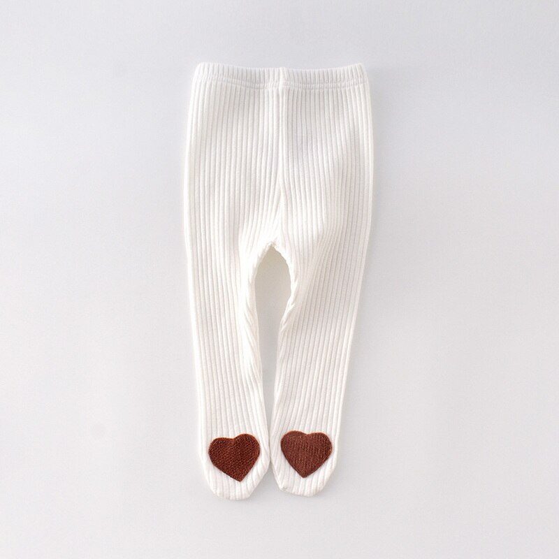 2022 nova primavera bebe meninas meninos collants amor coração apliques listrado elástico grande pp meias calças do bebê roupas infantis e5040