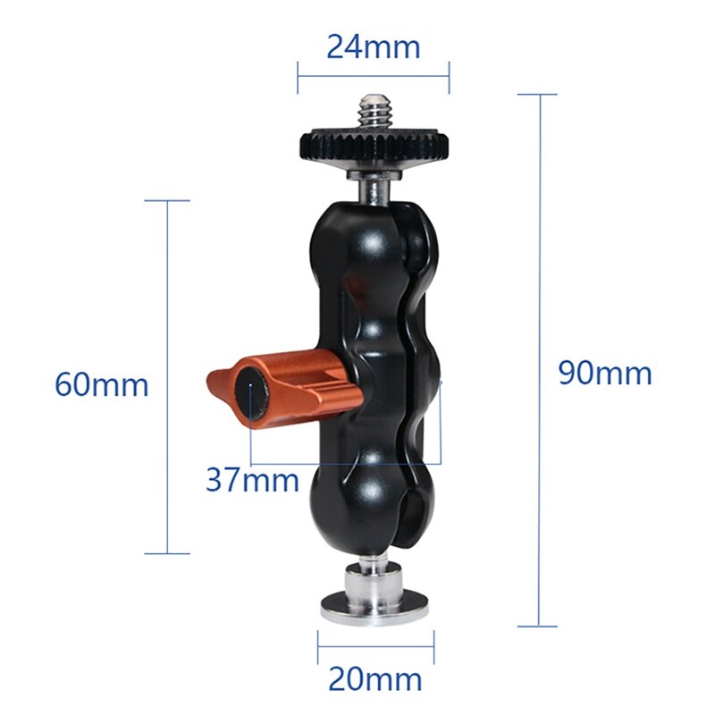 Draagbare Dubbele Balhoofd Voor Slr Camera Magic Arm Gimbal Monitor Bracket Ball Hoofd Vreemde Hand Kleine Erwt Clip