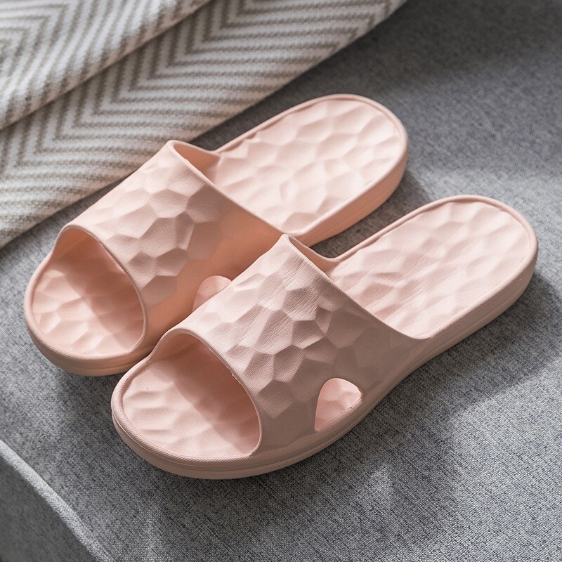 XIAOMI-zapatillas de baño antideslizantes para parejas, pantuflas de fondo suave, a prueba de polvo y ligeras, cómodas y coloridas: pink 35-36