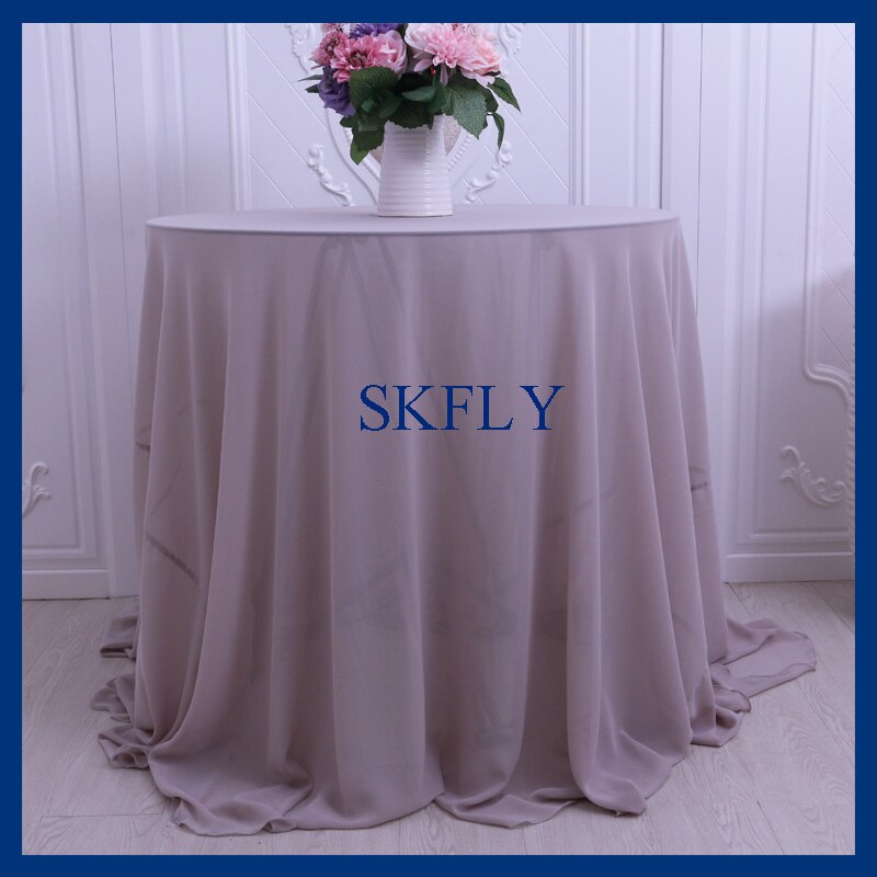 CL061A SKFLY 90 inch ronde ronde lichtblauw chiffon tafelkleed of tafel overlay