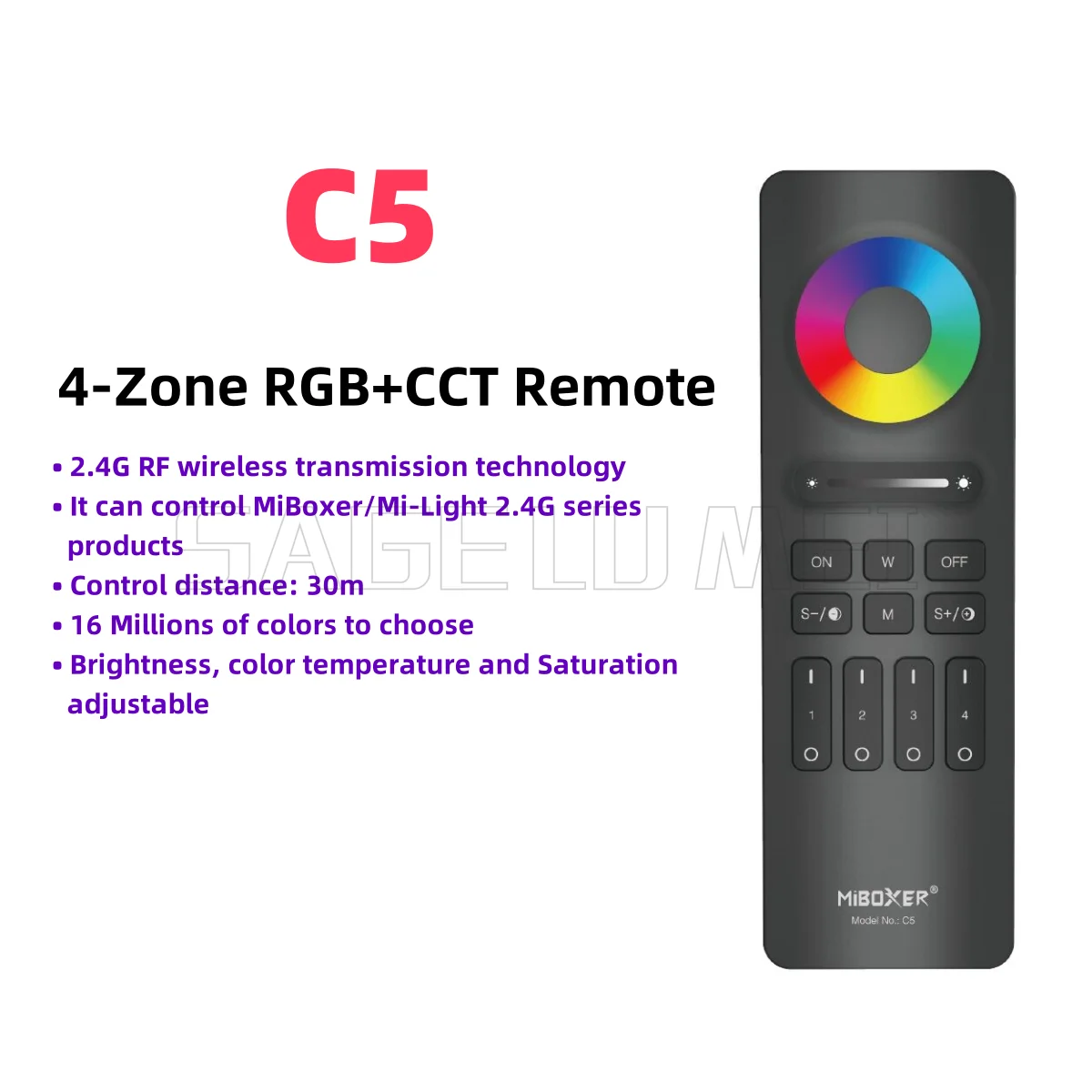 NEUE Miboxer2.4G RF-Fernbedienung C1 C2 C3 C4 C5 C6-Steuerung für dimmbare Farbtemperatur, einstellbares zeitliche Koordinierung, CCT, RGB+CCT, mehrere 4-Zonen: WATHET