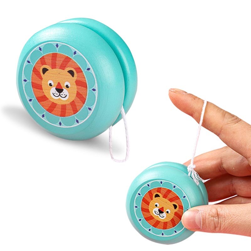 Yoyo de madera de dibujos animados, juguetes nostálgicos, juguetes profesionales de Metal