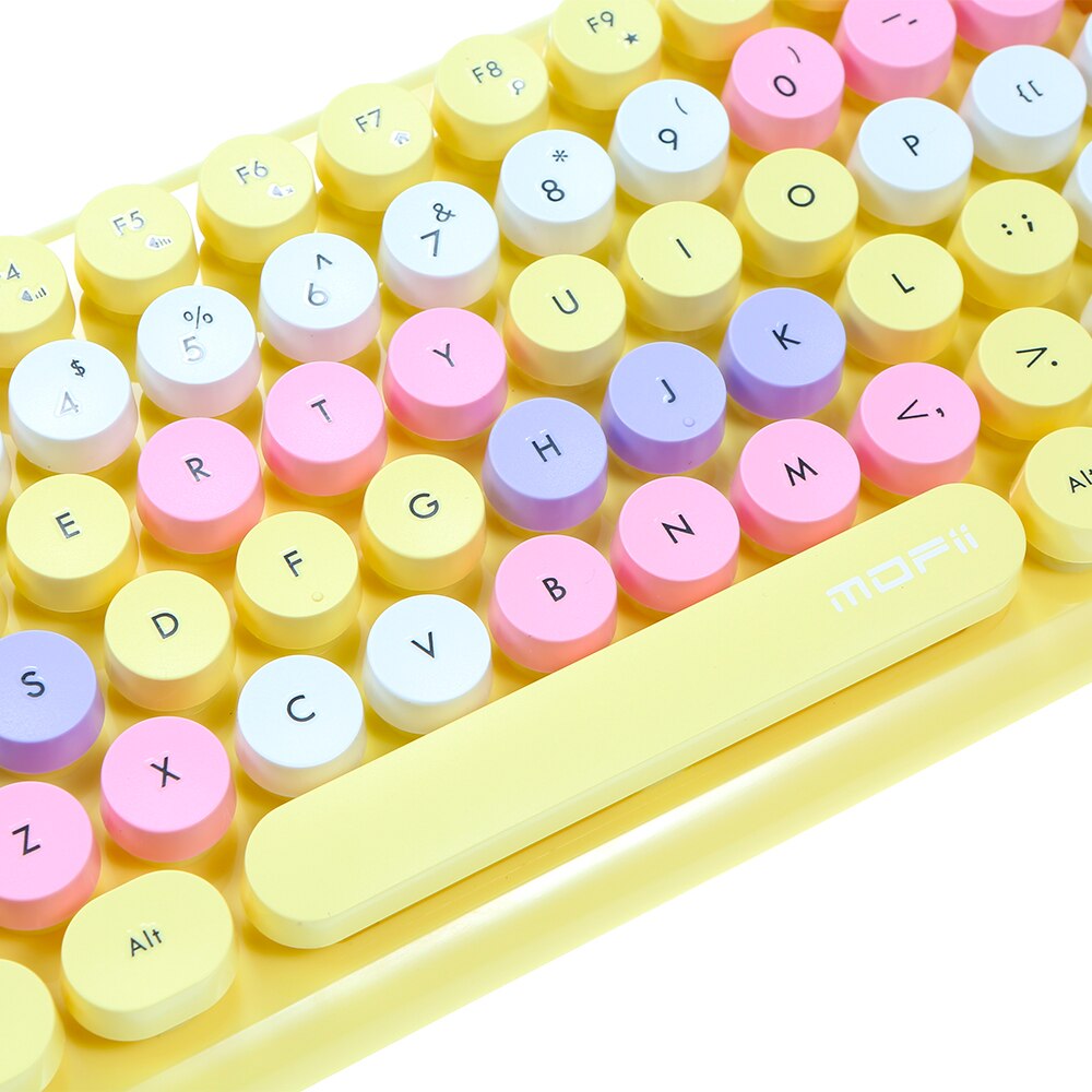 Mofii CANDY Keyboard Mouse Combo 2.4G Wireless Mixed Color 84 Key MiniKeyboard Mouse Set with Circular Punk Key Caps