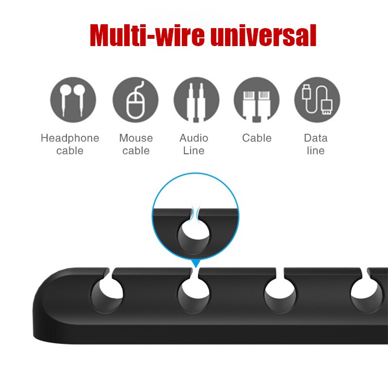 Cable Organizer Silicone USB Cable Winder Desktop Tidy Management Clips Cable Holder for Mouse Headphone Wire Organizer