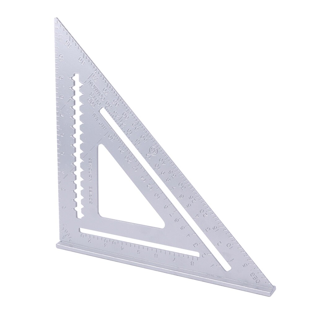 12 inch Metric Aluminum Alloy Triangular Ruler SpeedSquare Protractor Double Scale Miter Framing Measurement Ruler