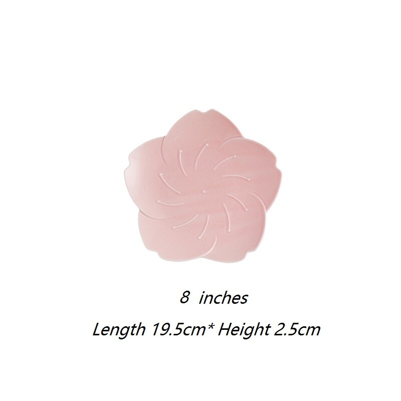 Japanese Gradient Petal Ceramic Tableware Western Dish Cup Coffee Cup Tray Sauce Plate Petal Dishes Salad Dessert Baking Bowl: 8